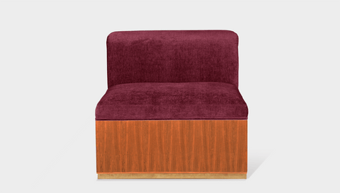 reddie-raw sofa MIDDLE 80W x 95D x 73H (43H seat) *cm / Fabric~Magma_Merlot / Wood Veneer~Teak Dylan Sofa