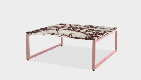 reddie-raw square coffee table 90 x 90 x 35H *cm / Stone~Calacatta Viola / Metal~Pink Suzy Coffee Table Square