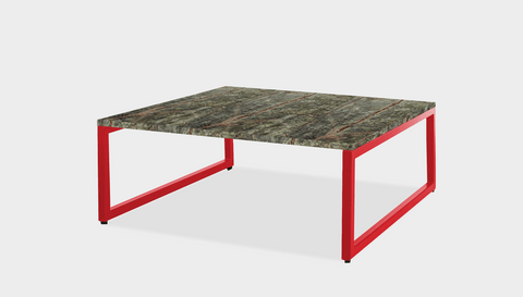reddie-raw square coffee table 90 x 90 x 35H *cm / Stone~Forest Green / Metal~Black Suzy Coffee Table Square