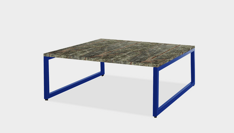 reddie-raw square coffee table 90 x 90 x 35H *cm / Stone~Forest Green / Metal~Navy Suzy Coffee Table Square