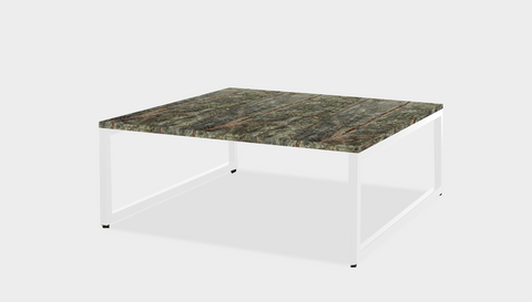 reddie-raw square coffee table 90 x 90 x 35H *cm / Stone~Forest Green / Metal~White Suzy Coffee Table Square