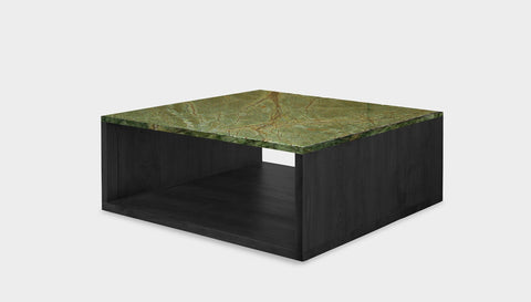 reddie-raw square coffee table 90 x 90 x 35H *cm / Stone~Forest Green / Wood Teak~Black Bob Coffee Table Square