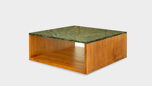 reddie-raw square coffee table 90 x 90 x 35H *cm / Stone~Forest Green / Wood Teak~Natural Bob Coffee Table Square