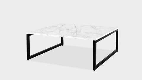 reddie-raw square coffee table 90 x 90 x 35H *cm / Stone~White Veined Marble / Metal~Black Suzy Coffee Table Square