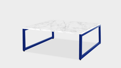 reddie-raw square coffee table 90 x 90 x 35H *cm / Stone~White Veined Marble / Metal~Navy Suzy Coffee Table Square