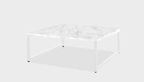 reddie-raw square coffee table 90 x 90 x 35H *cm / Stone~White Veined Marble / Metal~White Suzy Coffee Table Square