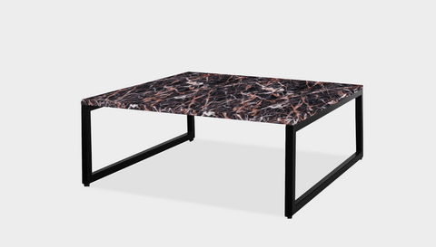 reddie-raw square coffee table 90 x 90 x 35H *cm / Wood Teak~Black / Metal~Black Suzy Coffee Table Square
