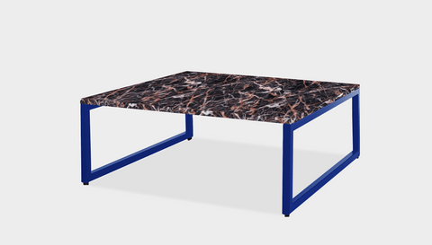 reddie-raw square coffee table 90 x 90 x 35H *cm / Wood Teak~Black / Metal~Blue Suzy Coffee Table Square