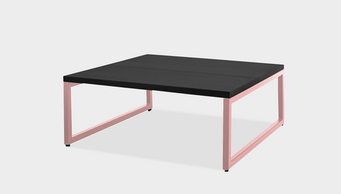 reddie-raw square coffee table 90 x 90 x 35H *cm / Wood Teak~Black / Metal~Pink Suzy Coffee Table Square