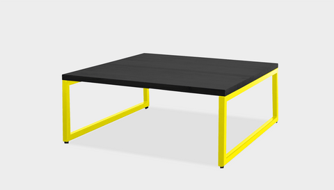 reddie-raw square coffee table 90 x 90 x 35H *cm / Wood Teak~Black / Metal~Yellow Suzy Coffee Table Square