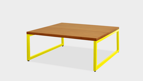 reddie-raw square coffee table 90 x 90 x 35H *cm / Wood Teak~Natural / Metal~Yellow Suzy Coffee Table Square