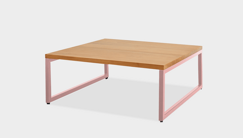 reddie-raw square coffee table 90 x 90 x 35H *cm / Wood Teak~Oak / Metal~Pink Suzy Coffee Table Square