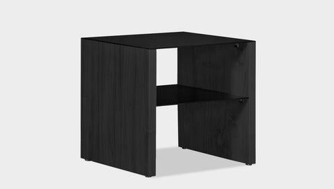 reddie-raw square side table 45W x 45D x 45H *cm / Metal~Black / Wood Teak~Black Andi Side Table