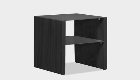reddie-raw square side table 45W x 45D x 45H *cm / Metal~Grey / Wood Teak~Black Andi Side Table