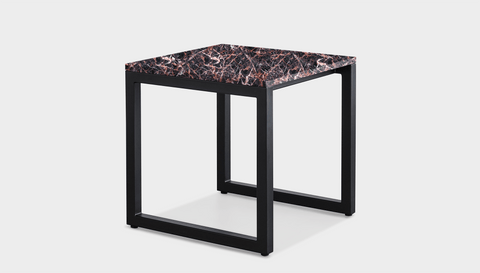 reddie-raw square side table 45W x 45D x 45H *cm / Stone~Black Veined Marble / Metal~Black Suzy Side Table Square
