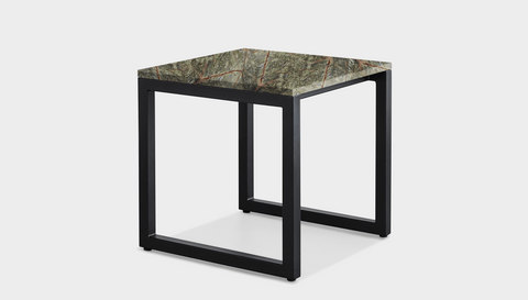 reddie-raw square side table 45W x 45D x 45H *cm / Stone~Forest Green / Metal~Black Suzy Side Table Square