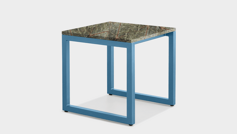 reddie-raw square side table 45W x 45D x 45H *cm / Stone~Forest Green / Metal~Blue Suzy Side Table Square