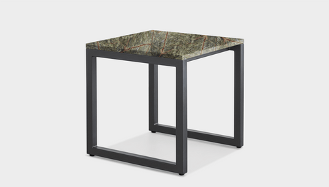 reddie-raw square side table 45W x 45D x 45H *cm / Stone~Forest Green / Metal~Grey Suzy Side Table Square