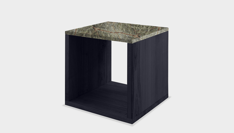 reddie-raw square side table 45W x 45D x 45H *cm / Stone~Forest Green / Wood Teak~Black Bob Side Table Square