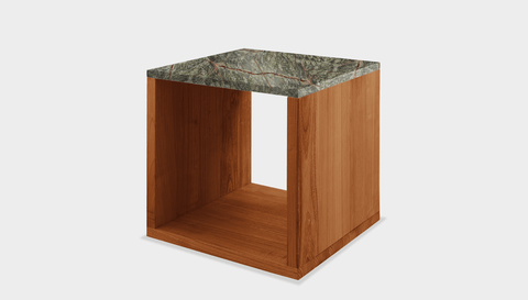 reddie-raw square side table 45W x 45D x 45H *cm / Stone~Forest Green / Wood Teak~Natural Bob Side Table Square