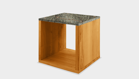 reddie-raw square side table 45W x 45D x 45H *cm / Stone~Forest Green / Wood Teak~Oak Bob Side Table Square