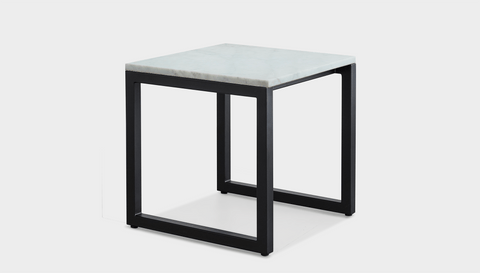 reddie-raw square side table 45W x 45D x 45H *cm / Stone~White Veined Marble / Metal~Black Suzy Side Table Square