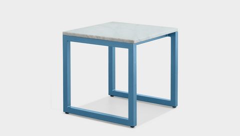 reddie-raw square side table 45W x 45D x 45H *cm / Stone~White Veined Marble / Metal~Blue Suzy Side Table Square