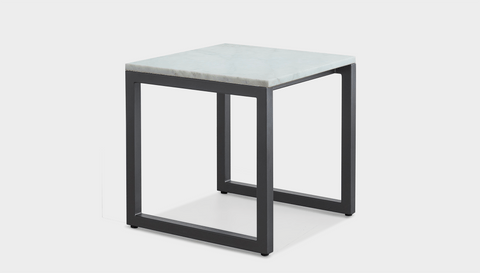 reddie-raw square side table 45W x 45D x 45H *cm / Stone~White Veined Marble / Metal~Grey Suzy Side Table Square