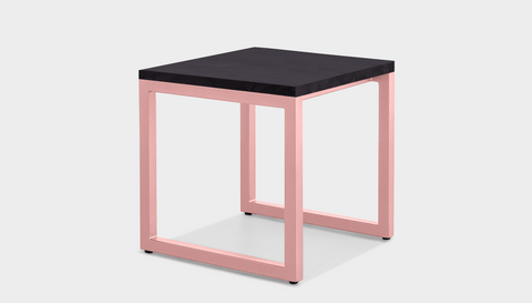 reddie-raw square side table 45W x 45D x 45H *cm / Wood Teak~Black / Metal~Pink Suzy Side Table Square