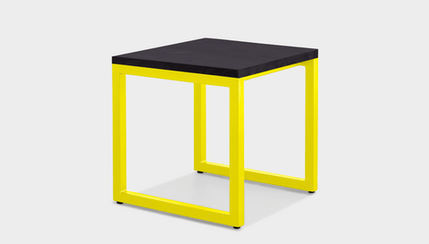 reddie-raw square side table 45W x 45D x 45H *cm / Wood Teak~Black / Metal~Yellow Suzy Side Table Square