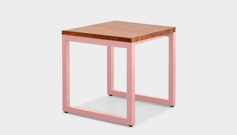 reddie-raw square side table 45W x 45D x 45H *cm / Wood Teak~Natural / Metal~Pink Suzy Side Table Square