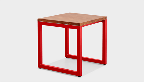 reddie-raw square side table 45W x 45D x 45H *cm / Wood Teak~Natural / Metal~Red Suzy Side Table Square