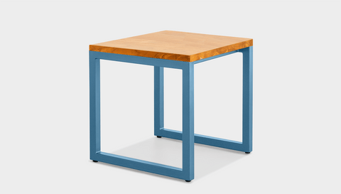 reddie-raw square side table 45W x 45D x 45H *cm / Wood Teak~Oak / Metal~Blue Suzy Side Table Square