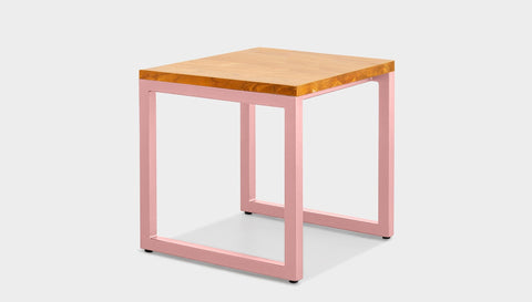 reddie-raw square side table 45W x 45D x 45H *cm / Wood Teak~Oak / Metal~Pink Suzy Side Table Square