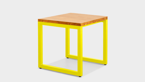 reddie-raw square side table 45W x 45D x 45H *cm / Wood Teak~Oak / Metal~Yellow Suzy Side Table Square