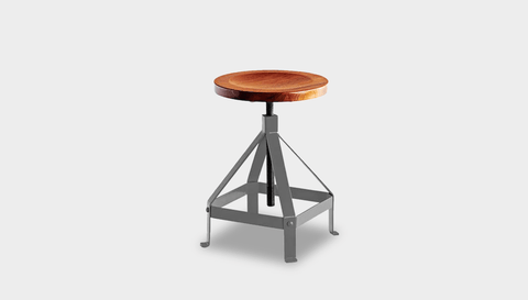 reddie-raw stool 35dia x 45-62H *cm / Wood Teak~Natural / Metal~Grey Suzy Adjustable Stool