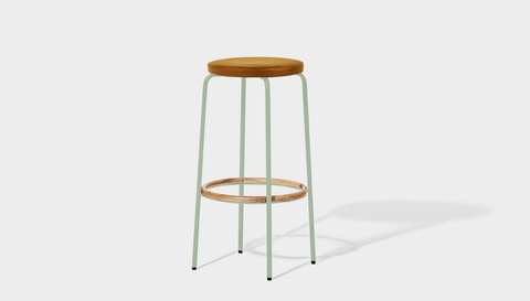 reddie-raw stool 35dia x 65H (counter height) / Leather~Tan / Metal~Mint Milton Stool