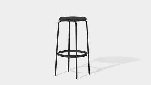 reddie-raw stool 35dia x 65H (counter height) / Wood Teak~Black / Metal~Black Milton Stool