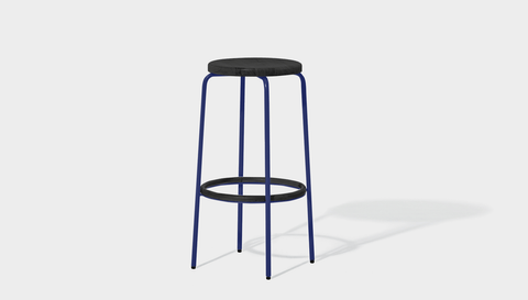 reddie-raw stool 35dia x 65H (counter height) / Wood Teak~Black / Metal~Blue Milton Stool
