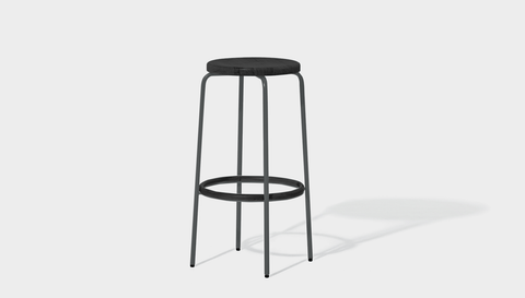 reddie-raw stool 35dia x 65H (counter height) / Wood Teak~Black / Metal~Grey Milton Stool