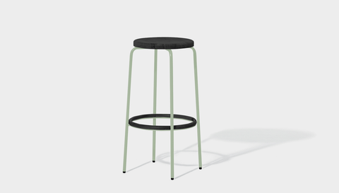 reddie-raw stool 35dia x 65H (counter height) / Wood Teak~Black / Metal~Mint Milton Stool
