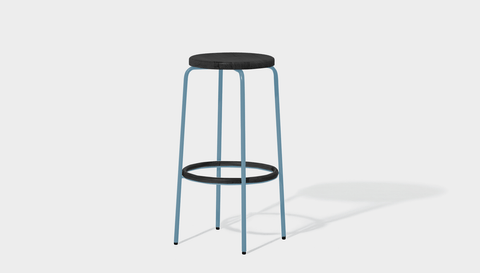 reddie-raw stool 35dia x 75H (bar height) / Wood Teak~Black / Metal~Blue Milton Stool