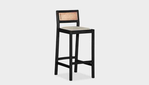 reddie-raw stool COUNTER 42W x 47D x 90 H (65H seat) / Wood Teak~Black / Fabric~Vienna Custard Rita Bar Stool