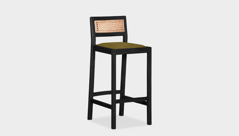 reddie-raw stool COUNTER 42W x 47D x 90 H (65H seat) / Wood Teak~Black / Fabric~Vienna Moss Rita Bar Stool