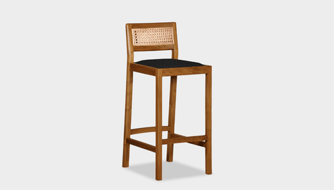 reddie-raw stool COUNTER 42W x 47D x 90 H (65H seat) / Wood Teak~Natural / Fabric~Vienna Black Rita Bar Stool