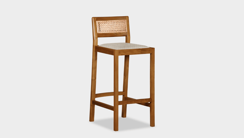 reddie-raw stool COUNTER 42W x 47D x 90 H (65H seat) / Wood Teak~Natural / Fabric~Vienna Custard Rita Bar Stool