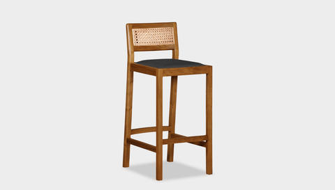 reddie-raw stool COUNTER 42W x 47D x 90 H (65H seat) / Wood Teak~Natural / Leather~Black Rita Bar Stool