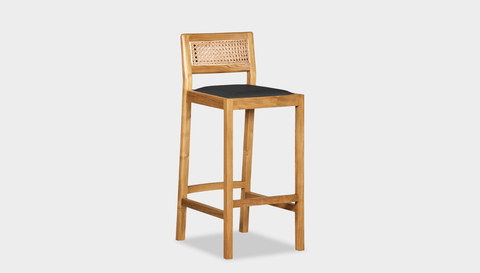 reddie-raw stool COUNTER 42W x 47D x 90 H (65H seat) / Wood Teak~Oak / Leather~Black Rita Bar Stool