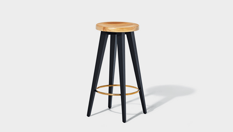 reddie-raw stool Wood Teak~Oak / Wood Teak~Black Vinny Counter Stool