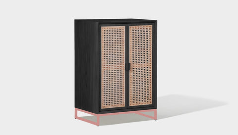 reddie-raw storage cupboard 60W x 45D x 90H *cm (no planter box) / Wood Teak~Black / Metal~Pink NCW Storage Wood Unit with and without planter